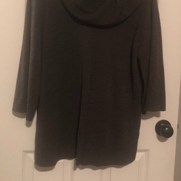Spring Mercer 3/4 sleeve brown acrylic cowl neck pullover sweater size 1X - Picture 2 of 4